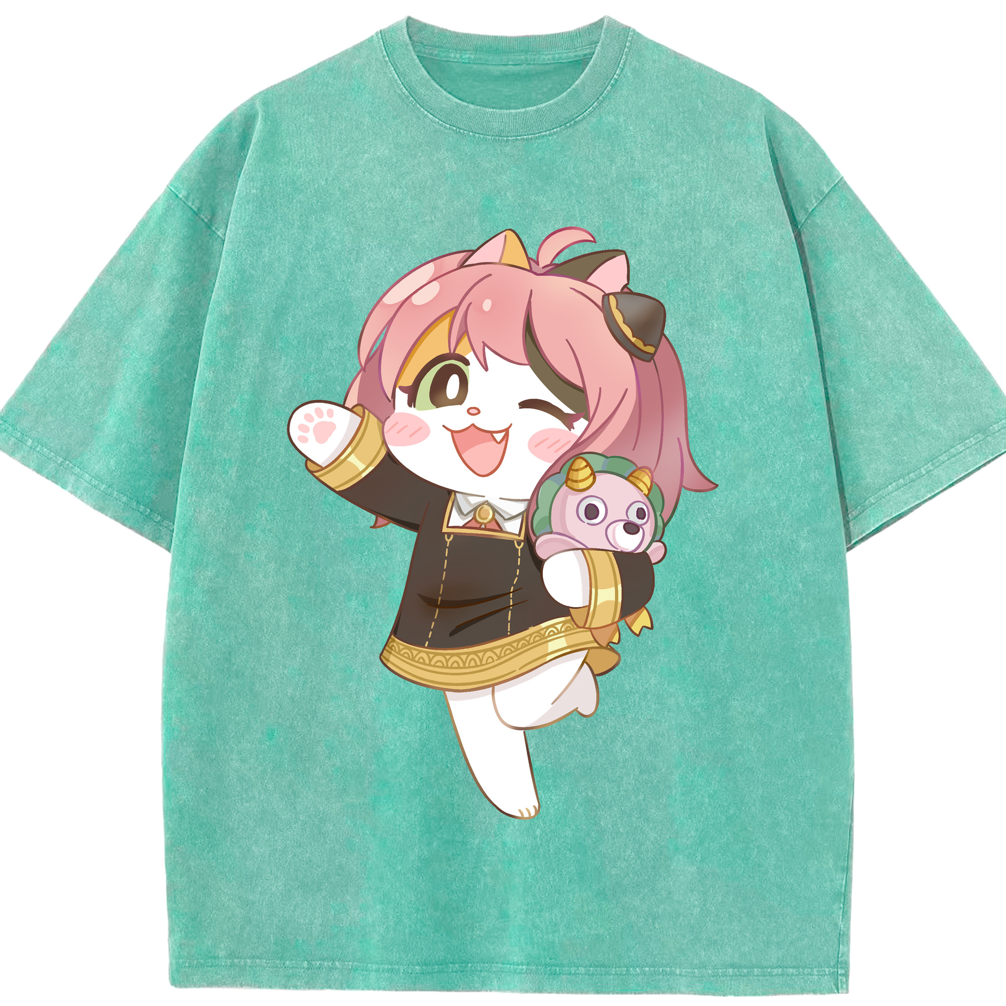 （画像用） SPY×FAMILY间谍家家酒 綿100% ヴィンテージ風 半袖Tシャツ（フロントプリント）